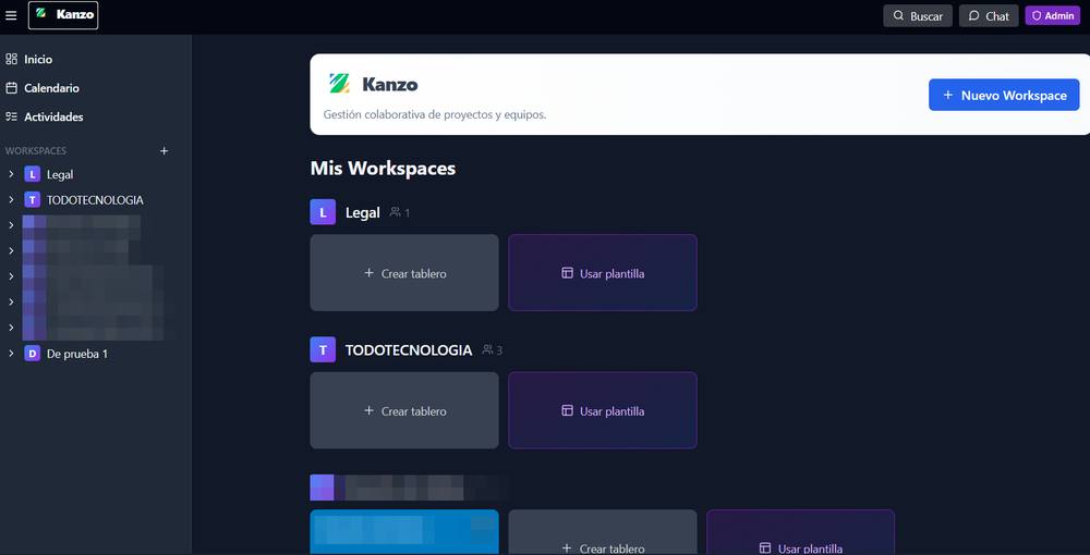 Workspaces de Kanzo